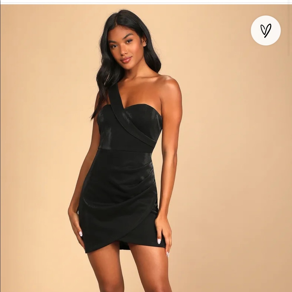 Forever Phenomenal Black One-Shoulder Asymmetrical Mini Dress